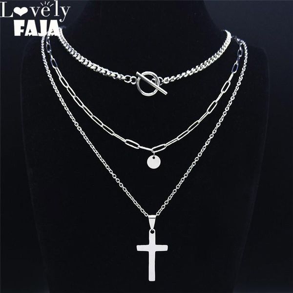hip hop cross stainless steel pendant necklace women silver color layer chokers jewelry croix chretienne nxs03 necklaces
hip hop cross stainless steel pendant necklace women silver color layer chokers jewelry croix chretienne nxs03 necklaces