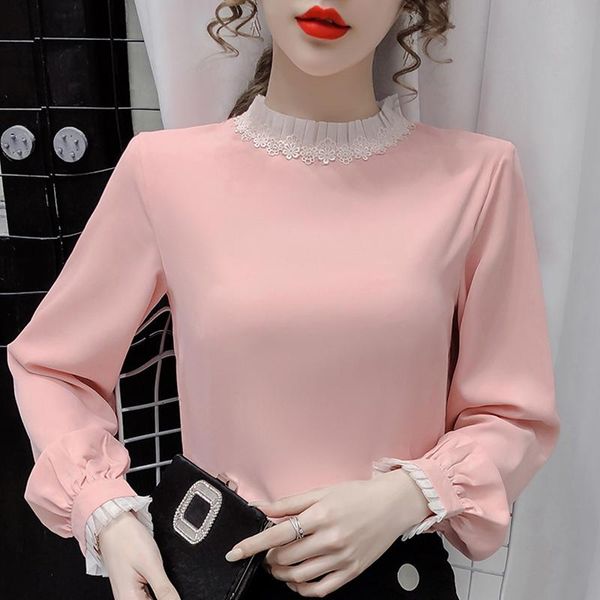 women's blouses & shirts long sleeve chiffon blouse shirt women blusas mujer de moda 2021 lace stand collar blusa e337, White
women's blouses & shirts long sleeve chiffon blouse shirt women blusas mujer de moda 2021 lace stand collar blusa e337, White