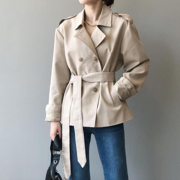 women's trench coats 2021 autumn fashion overcoat women double-breasted short british elegant outwear coat female khaki gray high quali, Tan;black
women's trench coats 2021 autumn fashion overcoat women double-breasted short british elegant outwear coat female khaki gray high quali, Tan;black