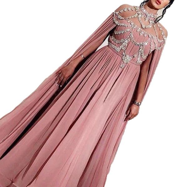 party dresses arabic dubai evening elegant chiffon cape crystal high neck formal dress prom plus size long special event gala gowns, White;black
party dresses arabic dubai evening elegant chiffon cape crystal high neck formal dress prom plus size long special event gala gowns, White;black