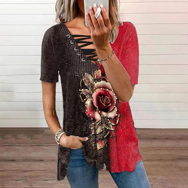 women's blouses & shirts summer women t shirt 2021 short sleeve v-neck tees vintage printed tshirt loose casual ladies t-shirt plus siz, White
women's blouses & shirts summer women t shirt 2021 short sleeve v-neck tees vintage printed tshirt loose casual ladies t-shirt plus siz, White