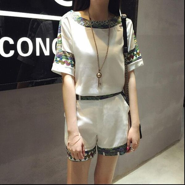 women tracksuits print summer fashion suit slim printed chiffon shirt short sleeve blouse shorts pants casual two set, Gray
women tracksuits print summer fashion suit slim printed chiffon shirt short sleeve blouse shorts pants casual two set, Gray