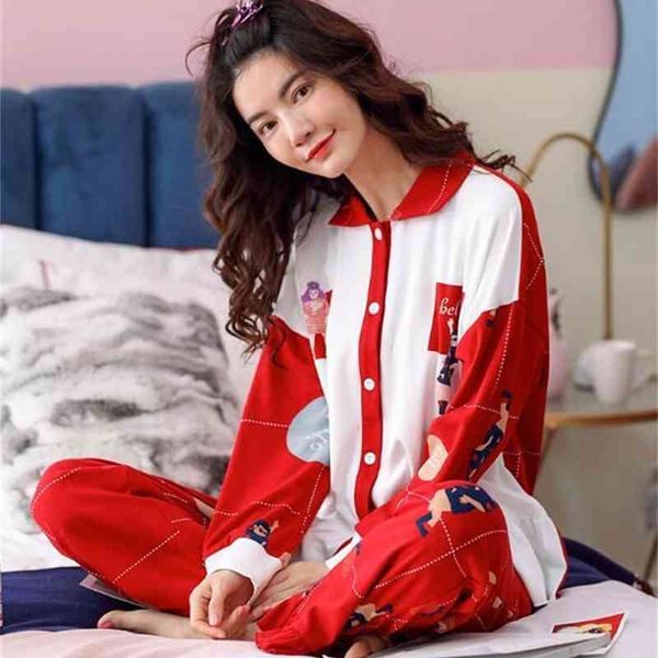 women's sleepwear fdfklak women pajamas set large size loose sleepwear pijama mujer print cotton pyjamas sets ladies nightwear home paj, Black;red
women's sleepwear fdfklak women pajamas set large size loose sleepwear pijama mujer print cotton pyjamas sets ladies nightwear home paj, Black;red
