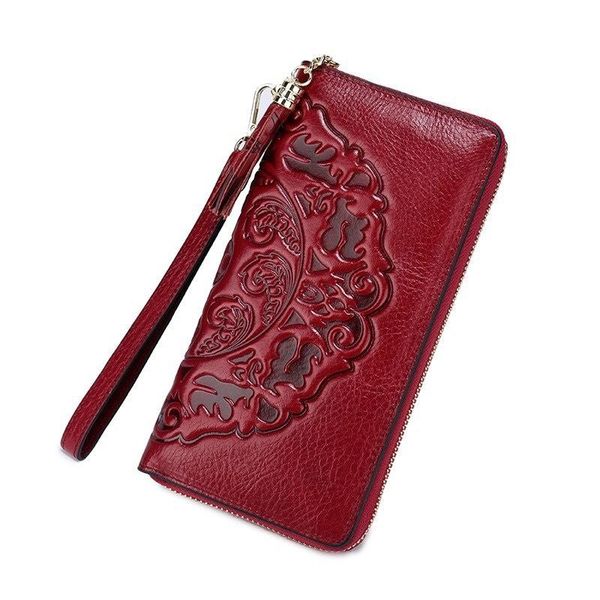 wallets genuine leather women cow female purse large capacity floral woman wallet real clutch bag, Red;black
wallets genuine leather women cow female purse large capacity floral woman wallet real clutch bag, Red;black