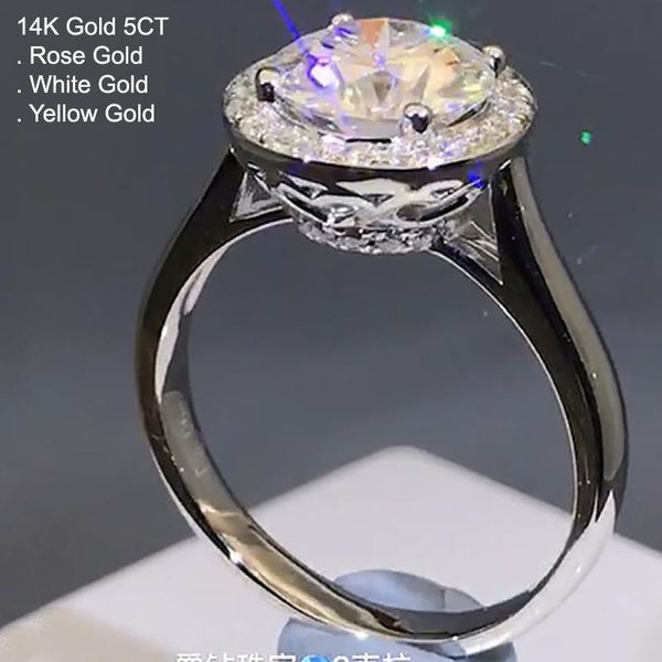 white gold 5 moissanite diamond ring women elegant round trendy wedding party engagement anniversary ct d color cluster rings, Golden;silver
white gold 5 moissanite diamond ring women elegant round trendy wedding party engagement anniversary ct d color cluster rings, Golden;silver