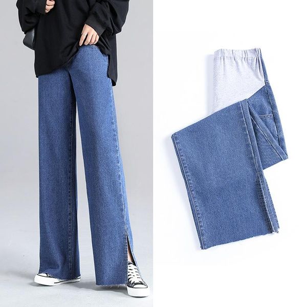 pregnant women cowboy wide leg pants spring and autumn 2021 mopping the floor abdominal support loose elasticity soft stra maternity bottoms, White
pregnant women cowboy wide leg pants spring and autumn 2021 mopping the floor abdominal support loose elasticity soft stra maternity bottoms, White