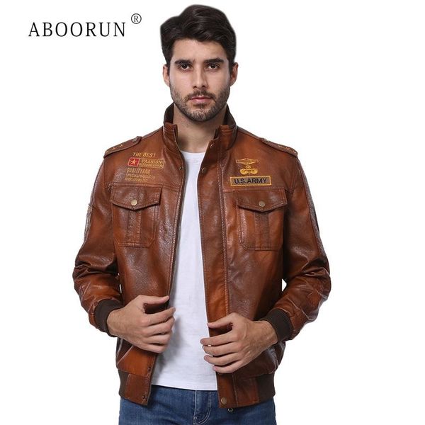 men's fur & faux aboorun military us army leather jackets multi pockets motor pu spring autumn coat for male r243, Black
men's fur & faux aboorun military us army leather jackets multi pockets motor pu spring autumn coat for male r243, Black