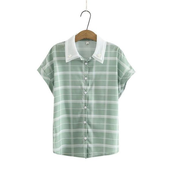 women's blouses & shirts plus size xl-4xl plaid chiffon blouse short sleeve green pink ol vintage turn down collar oversized blusas, White
women's blouses & shirts plus size xl-4xl plaid chiffon blouse short sleeve green pink ol vintage turn down collar oversized blusas, White
