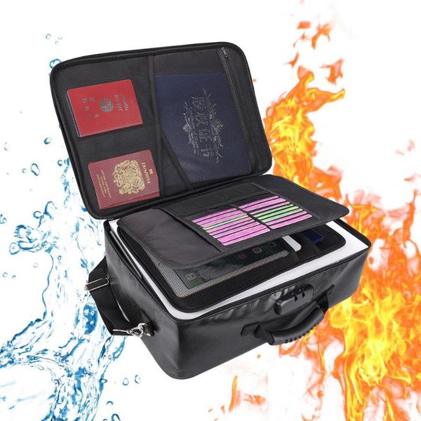 storage bags 3-layer file bag with lock large size fireproof waterproof document safe portable travel suitcase pouch
storage bags 3-layer file bag with lock large size fireproof waterproof document safe portable travel suitcase pouch