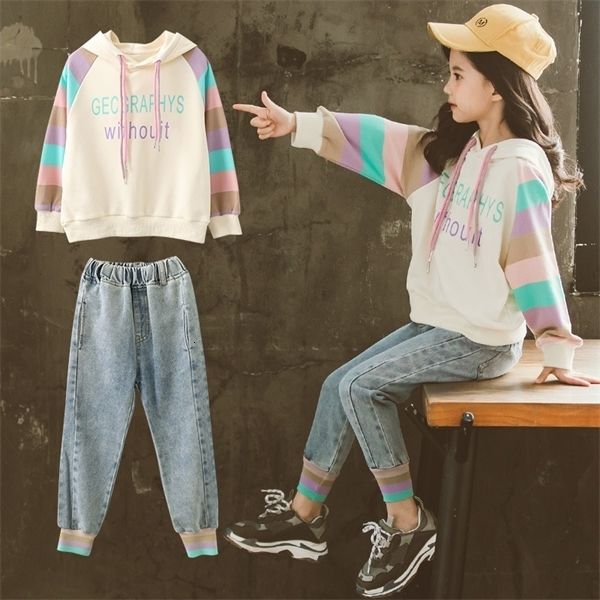 clothing sets suit hoodies jeans clothes set 8 10 12 years spring autumn loose casual two-piece teenage girls outfit 0927, White
clothing sets suit hoodies jeans clothes set 8 10 12 years spring autumn loose casual two-piece teenage girls outfit 0927, White