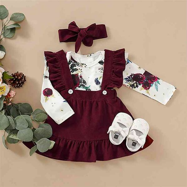 3-piece baby / toddler floral print bodysuit, suspender skirt and headband set 210528, Red;yellow
3-piece baby / toddler floral print bodysuit, suspender skirt and headband set 210528, Red;yellow