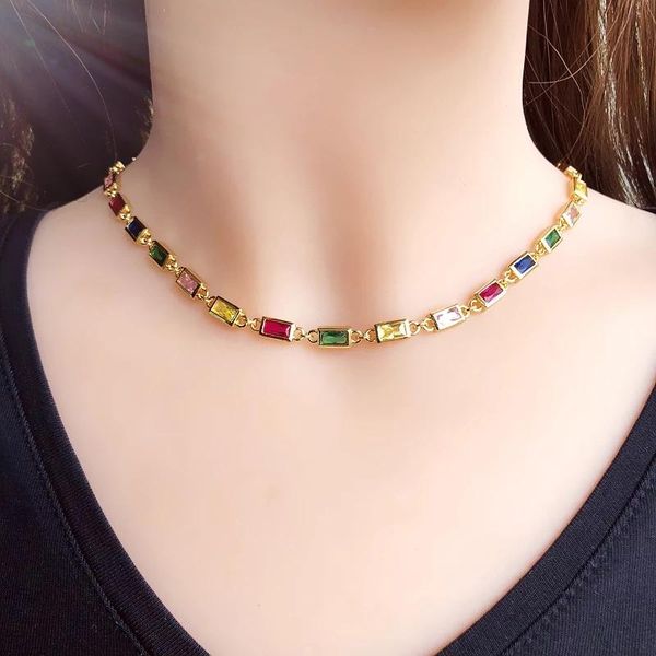 chains eyika bohemia copper square multicolor cubic zirconia link chain gold choker necklace for women fashion statement jewelry gift, Silver
chains eyika bohemia copper square multicolor cubic zirconia link chain gold choker necklace for women fashion statement jewelry gift, Silver