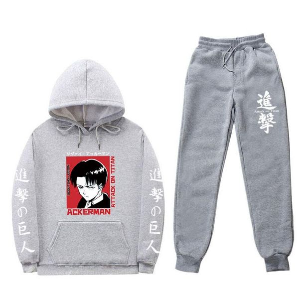 spring and autumn men's tracksuits fashion harajuku street hoodie set anime attack on trendy hooded suit sweatpants sweatshirt, Gray
spring and autumn men's tracksuits fashion harajuku street hoodie set anime attack on trendy hooded suit sweatpants sweatshirt, Gray