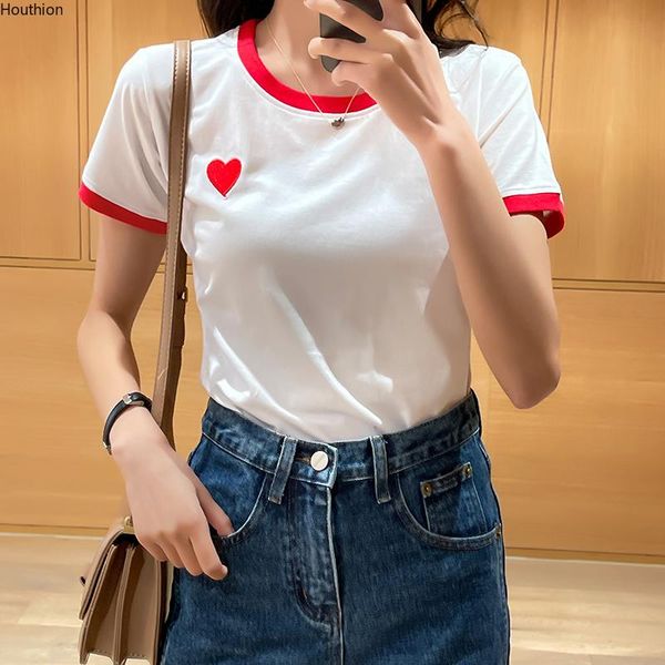 women's t-shirt fashion cotton t-shirts solid loose short sleeve tshirt korean o-neck summer regular houthion, White
women's t-shirt fashion cotton t-shirts solid loose short sleeve tshirt korean o-neck summer regular houthion, White