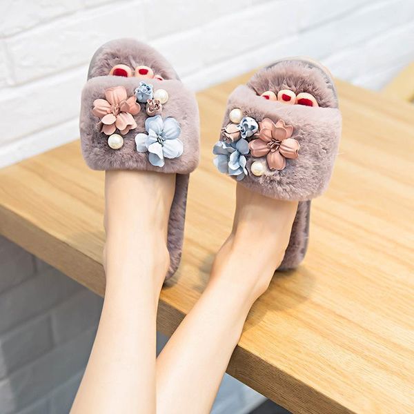 women plush soft flower winter slippers ladies short flats female elegant indoor comfortable flock floral faux fur shoes, Black
women plush soft flower winter slippers ladies short flats female elegant indoor comfortable flock floral faux fur shoes, Black