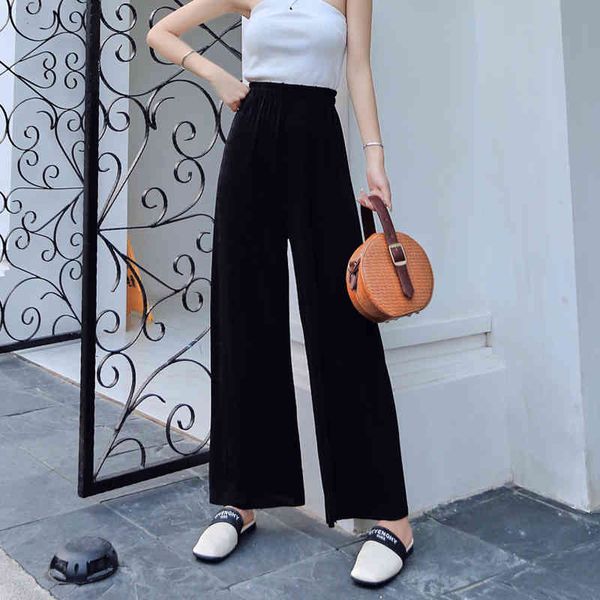 straight casual mopping pants spring and autumn small drape black high waist ice silk thin summer loose wide-leg pants women 210522, Black;white
straight casual mopping pants spring and autumn small drape black high waist ice silk thin summer loose wide-leg pants women 210522, Black;white