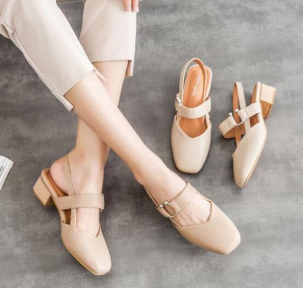 dress shoes autumn single female korean version thick and mid heel baotou head wild fashion leather sandals, Black
dress shoes autumn single female korean version thick and mid heel baotou head wild fashion leather sandals, Black