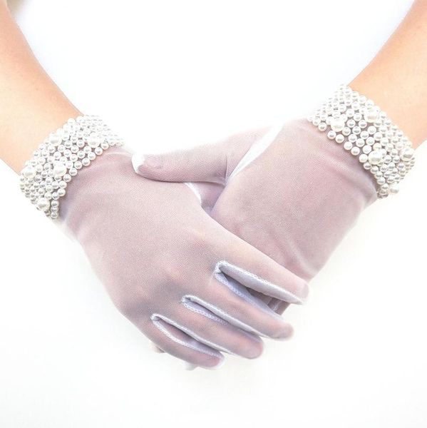 bridal gloves women white wedding short full finger see through pearls decor wrist length costume prom party solid color
bridal gloves women white wedding short full finger see through pearls decor wrist length costume prom party solid color