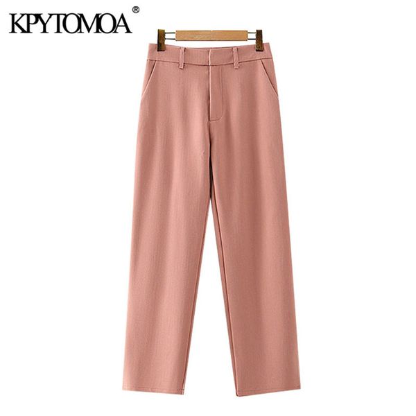women chic fashion office wear side pockets pants vintage high waist zipper fly female ankle trousers mujer 210416, Black;white
women chic fashion office wear side pockets pants vintage high waist zipper fly female ankle trousers mujer 210416, Black;white