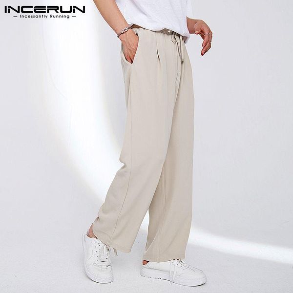 men's pants incerun solid color men casual drawstring joggers korean streetwear loose straight trousers leisure pantalones hombre 2021, Black
men's pants incerun solid color men casual drawstring joggers korean streetwear loose straight trousers leisure pantalones hombre 2021, Black