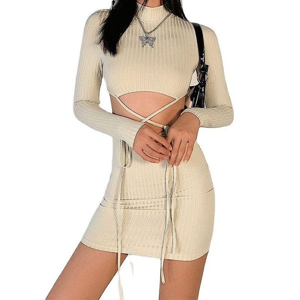 casual dresses 2021 autumn/winter women's round-neck long-sleeved hollow body-fitting body-budress girl, Black;gray
casual dresses 2021 autumn/winter women's round-neck long-sleeved hollow body-fitting body-budress girl, Black;gray