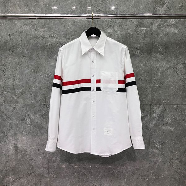 long-sleeved men's shirt spring autunm transversed chest rwb stripe designer blouse slim casual oxford cotton wholesale luxury brand or, White;black
long-sleeved men's shirt spring autunm transversed chest rwb stripe designer blouse slim casual oxford cotton wholesale luxury brand or, White;black