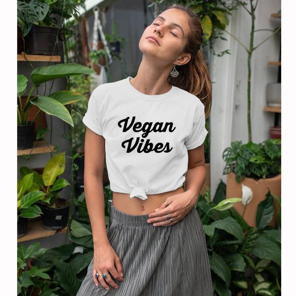 vegan vibes 100%cotton casual womens veganism plant based tees polyester animal rights activist drop, White
vegan vibes 100%cotton casual womens veganism plant based tees polyester animal rights activist drop, White