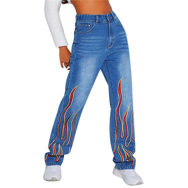 women's jeans fashion printed straight pants women high waist loose denim trousers 2021 autumn lady trend streetwear casual, Blue
women's jeans fashion printed straight pants women high waist loose denim trousers 2021 autumn lady trend streetwear casual, Blue