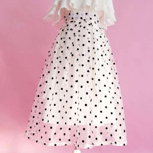 skirts vintage summer polka dot organza skirt women high waist slim ball gown plus size, Black
skirts vintage summer polka dot organza skirt women high waist slim ball gown plus size, Black