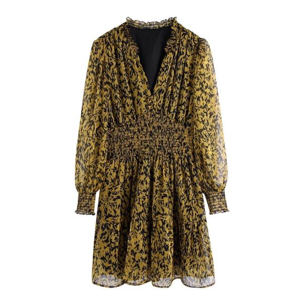casual dresses women printed chiffon v neck elastic waist mini dress female long sleeve clothes lady loose vestido d8832, Black;gray
casual dresses women printed chiffon v neck elastic waist mini dress female long sleeve clothes lady loose vestido d8832, Black;gray