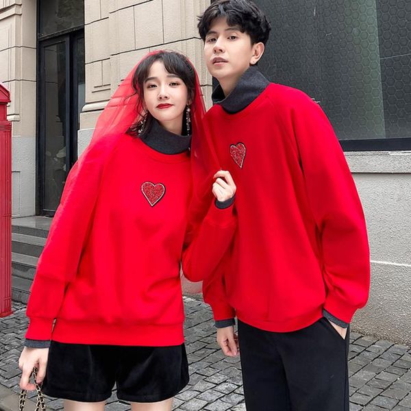 red year's holiday two pairs of winter hoodies with fleece thickened and no cap couples clothes clothing women's & sweatshirts, Black
red year's holiday two pairs of winter hoodies with fleece thickened and no cap couples clothes clothing women's & sweatshirts, Black