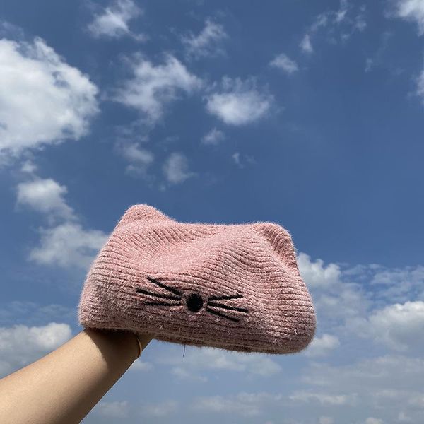 berets knitted beret female autumn and winter japanese korean version sweet cute all-match student cat ears woolen bud hat, Blue;gray
berets knitted beret female autumn and winter japanese korean version sweet cute all-match student cat ears woolen bud hat, Blue;gray