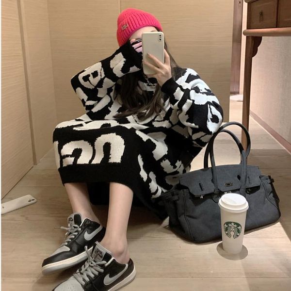 female sueter mujer autumn winter o neck pullovers 2021 harajuku letter sweater korean embroidery preppy style women's sweaters, White;black
female sueter mujer autumn winter o neck pullovers 2021 harajuku letter sweater korean embroidery preppy style women's sweaters, White;black