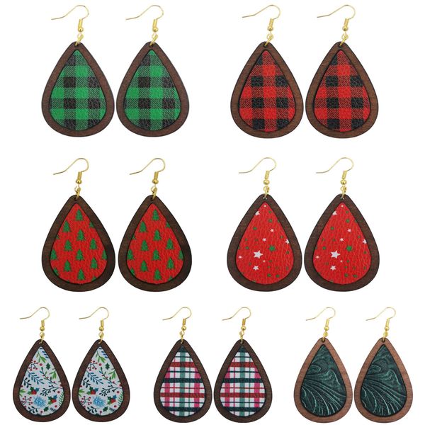 s2624 fashion jewelry christmas pu leather wood earrings vintage faux leather water drop dangle earrings, Silver
s2624 fashion jewelry christmas pu leather wood earrings vintage faux leather water drop dangle earrings, Silver