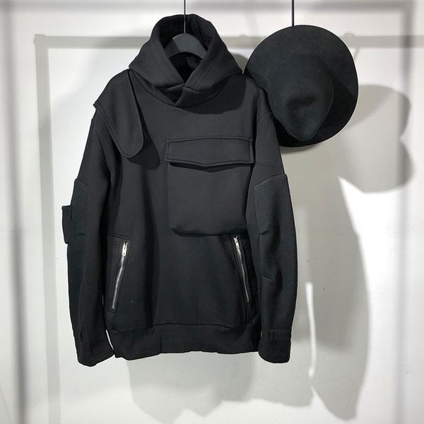 men's hoodies & sweatshirts long sleeve hoodie winter dark high neck zipper personality stitching design multi-pocket fashion trend, Black
men's hoodies & sweatshirts long sleeve hoodie winter dark high neck zipper personality stitching design multi-pocket fashion trend, Black