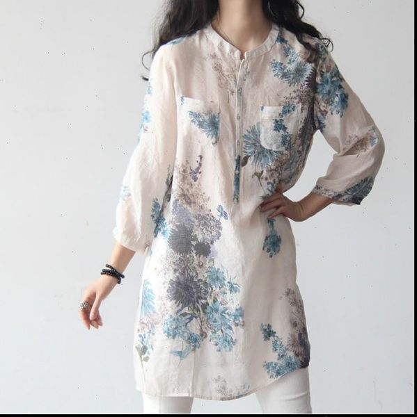 womens blouses johnature floral print cotton linen size s xxxl women long blouse spring summer loose plus shirt, White
womens blouses johnature floral print cotton linen size s xxxl women long blouse spring summer loose plus shirt, White
