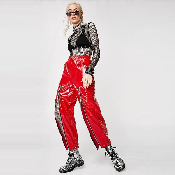 women's pants & capris high waist pu patent leather zipper split women loose long zip black latex trousers pockets casual chic pant cus, Black;white
women's pants & capris high waist pu patent leather zipper split women loose long zip black latex trousers pockets casual chic pant cus, Black;white