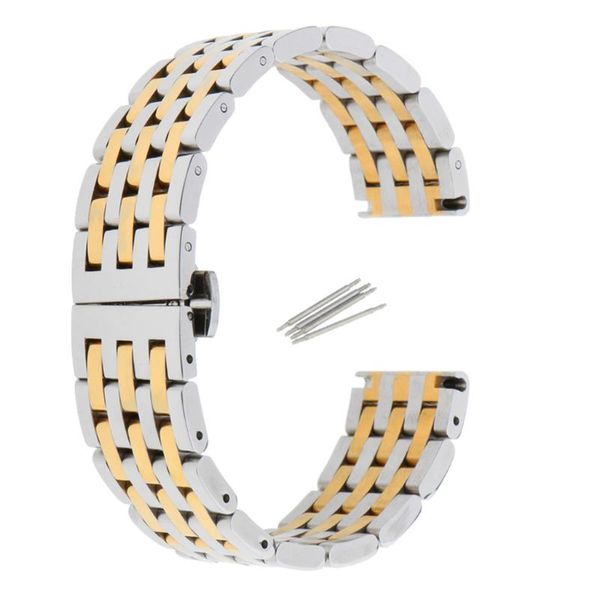 watch bands gold silver stainless steel end link band strap bracelet butterfly clasp, Black;brown
watch bands gold silver stainless steel end link band strap bracelet butterfly clasp, Black;brown