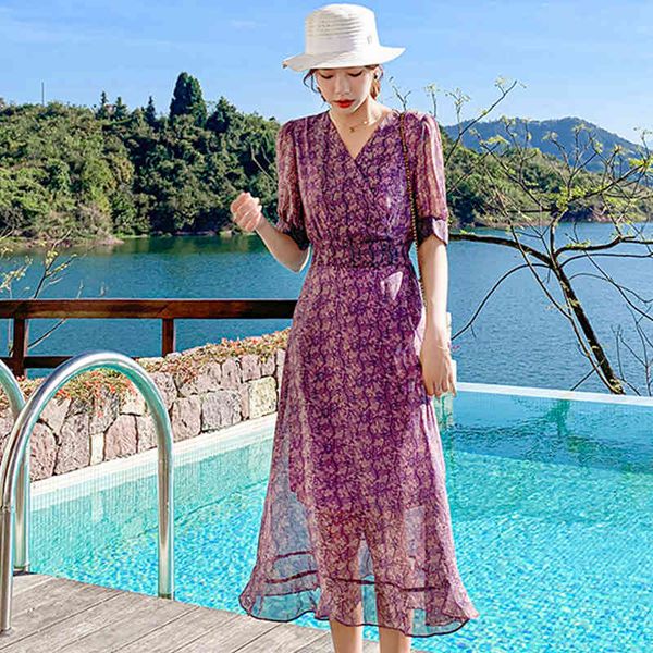 dresses summer elegant high waist chiffon women's slim v-neck long es ol floral short sleeve office wear vestidos, Black;gray
dresses summer elegant high waist chiffon women's slim v-neck long es ol floral short sleeve office wear vestidos, Black;gray