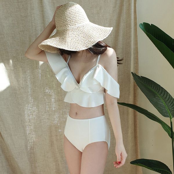 Women's Bikini Swimwear Split High Waist Sexy Cover Belly Show Thin Conservative Korean Style Spring, White
Women's Bikini Swimwear Split High Waist Sexy Cover Belly Show Thin Conservative Korean Style Spring, White