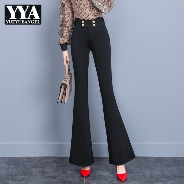 women high waist slim fit stretchy flare pants office ladies suits long trousers autumn boot cut work black bell-bottomed women's & cap, Black;white
women high waist slim fit stretchy flare pants office ladies suits long trousers autumn boot cut work black bell-bottomed women's & cap, Black;white