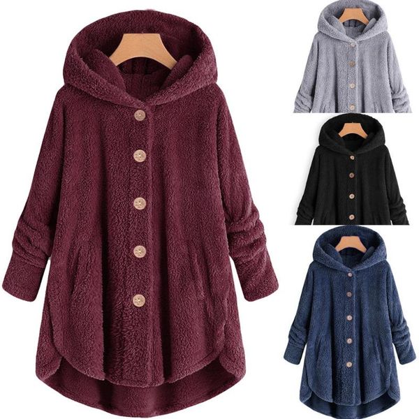 women's jackets fashion plush coat women button hooded autumn winter hat ladies loose splice color overcoat veste femme #t1g, Black;brown
women's jackets fashion plush coat women button hooded autumn winter hat ladies loose splice color overcoat veste femme #t1g, Black;brown