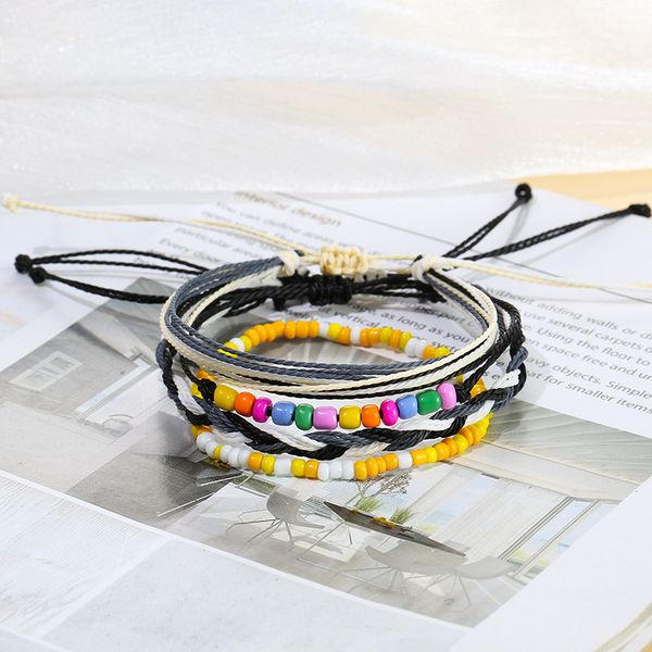 bohemia 4pcs/set handmade wax rope beads charm bracelets jewelry for women men colorful green black pink blue woven bracelet party gift, Golden;silver
bohemia 4pcs/set handmade wax rope beads charm bracelets jewelry for women men colorful green black pink blue woven bracelet party gift, Golden;silver