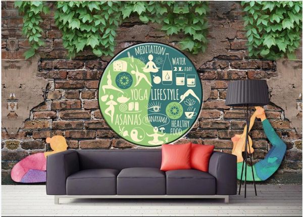 wallpapers custom po wallpaper for walls 3 d murals brick wall green leaf yoga fitness background papers home decoration
wallpapers custom po wallpaper for walls 3 d murals brick wall green leaf yoga fitness background papers home decoration