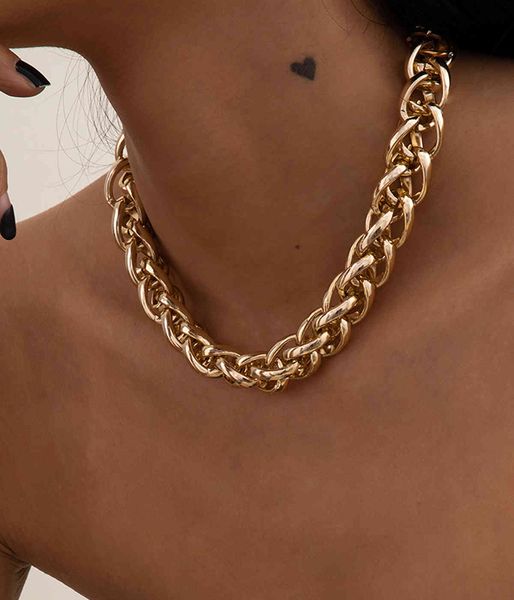 european and american metal cold wind jewelry with punk retro woven twist thick chain necklace for female party gifts wholesale, Silver
european and american metal cold wind jewelry with punk retro woven twist thick chain necklace for female party gifts wholesale, Silver