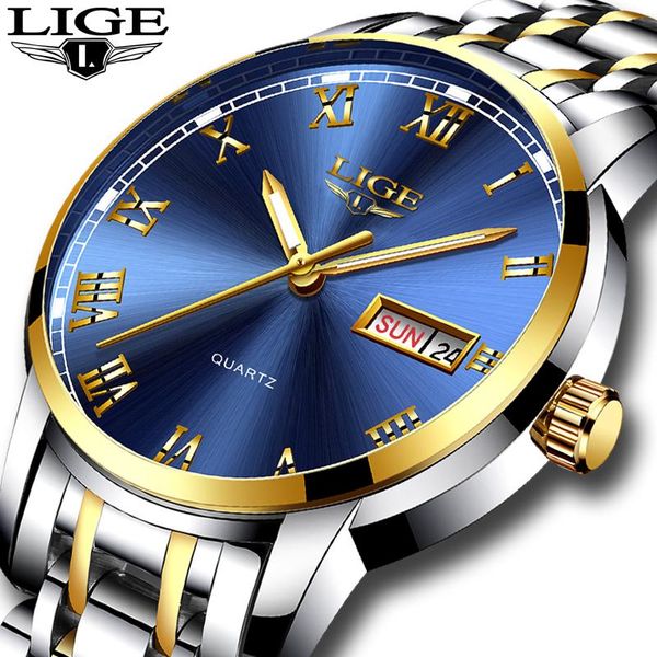 wristwatches lige men's watches fashion business quartz watch men sport full steel waterproof wristwatch relogio masculino, Slivery;brown
wristwatches lige men's watches fashion business quartz watch men sport full steel waterproof wristwatch relogio masculino, Slivery;brown
