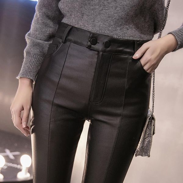 women's pants & capris 2021 fall winter female women thick pu leather plus size warm high waist slim black pencil trousers, Black;white
women's pants & capris 2021 fall winter female women thick pu leather plus size warm high waist slim black pencil trousers, Black;white