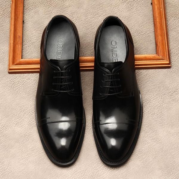 dress shoes round head whole cut mens oxford genuine leather calfskin men's handmade lace up formal wedding for men, Black
dress shoes round head whole cut mens oxford genuine leather calfskin men's handmade lace up formal wedding for men, Black