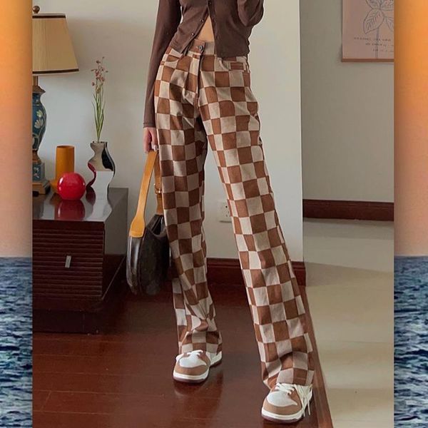 women's jeans fashion girl chocolate color straight women loose large size checkerboard pattern thin trousers y2k baggy wide leg, Blue
women's jeans fashion girl chocolate color straight women loose large size checkerboard pattern thin trousers y2k baggy wide leg, Blue