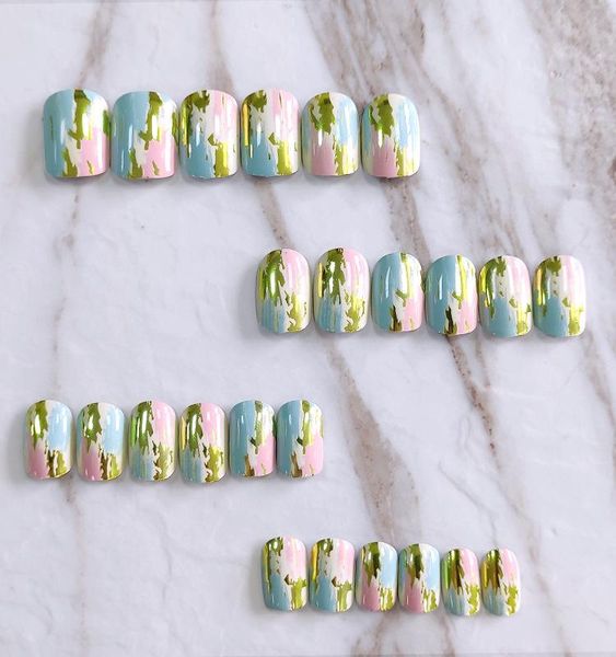 false nails 24pcs pink blue gildeds wear short paragraph fashion manicure patch save time wearable nail sk88, Red;gold
false nails 24pcs pink blue gildeds wear short paragraph fashion manicure patch save time wearable nail sk88, Red;gold
